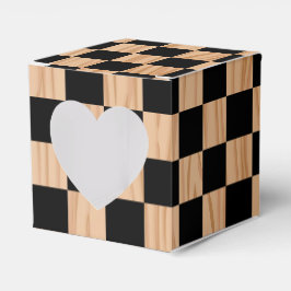 Charming Square Checkers Heart Mark Design Geschenkschachtel