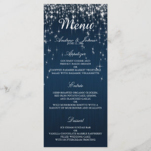 Charming Star Struck Wedding - Menü Menükarte