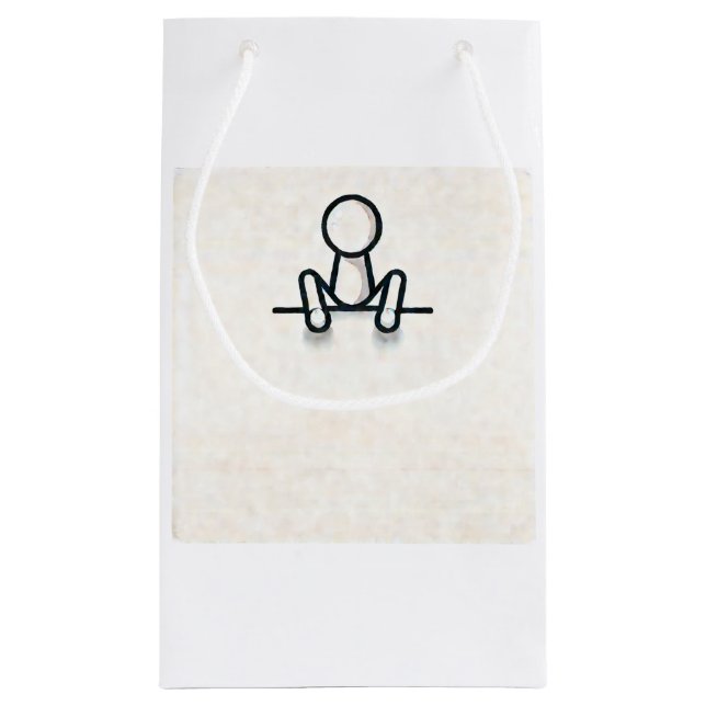 Charming Stickman Sitting Geschenktasche Kleine Geschenktüte (Rückseite)