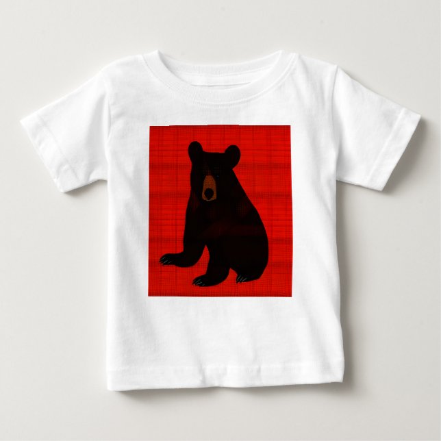 Charming Story Book Black Bar Cub Baby T-shirt (Vorderseite)