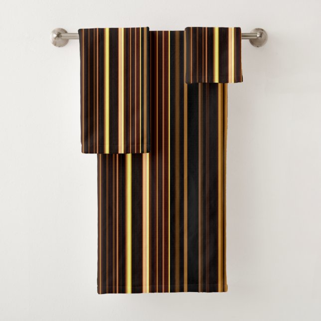 Charming Stripe Yellow Brown Badhandtuch Set (Insitu)