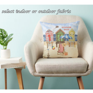 Charming Summertime Shore Beach Monogram Kissen