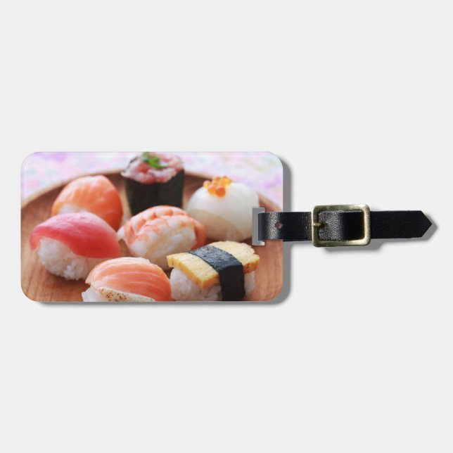 Charming Sushi Set – Soft Pastel Luggage Tag Gepäckanhänger (Vorderseite horizontal)