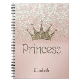 Charming Tiara, Prinzessin, Glitzer Bokeh Notizblock
