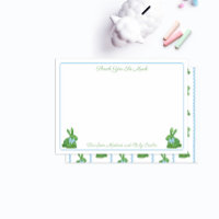 Charming Topiary Rabbit Blue Bow Boy Baby Dusche