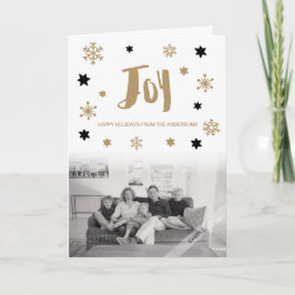 Charming Trendy Joy Holiday Foto Feiertagskarte