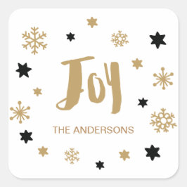Charming Trendy Joy Holiday Quadratischer Aufkleber