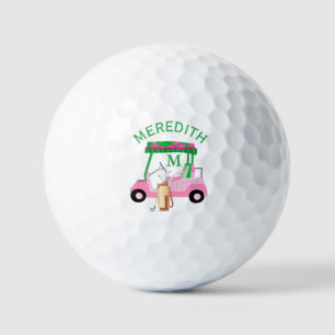Charming Unique Golf Cart Clubs Monogram Name Golfball