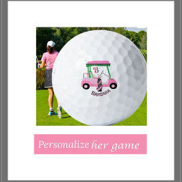 Charming Unique Golf Cart Clubs Monogram Name Golfball