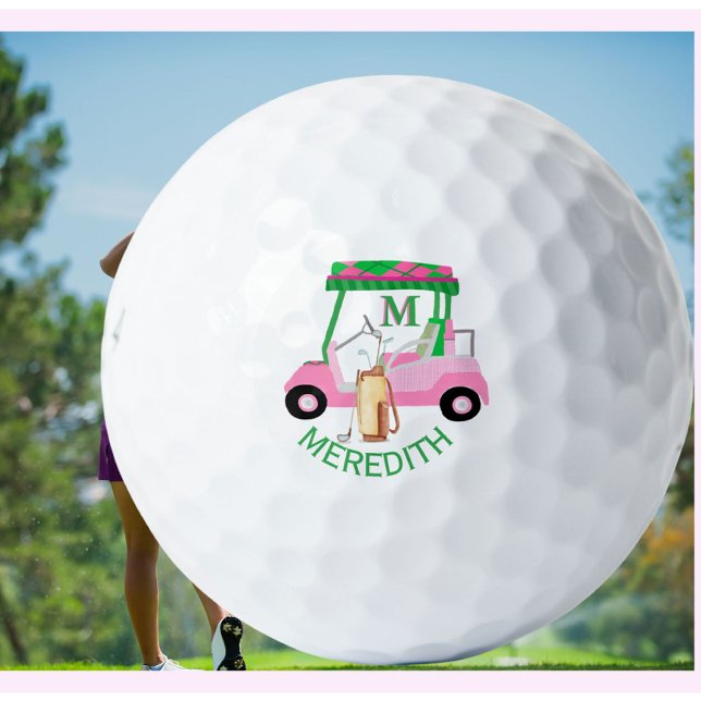 Charming Unique Golf Cart Clubs Monogram Name Golfball (Von Creator hochgeladen)