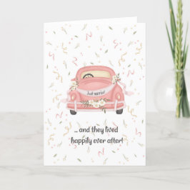 Charming Vintage Car Herzlichen Glückwunsch Hochze Karte