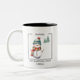 Charming Watercolor Snowman Tasse