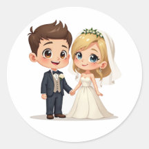 Charming Wedding Couple Stickers