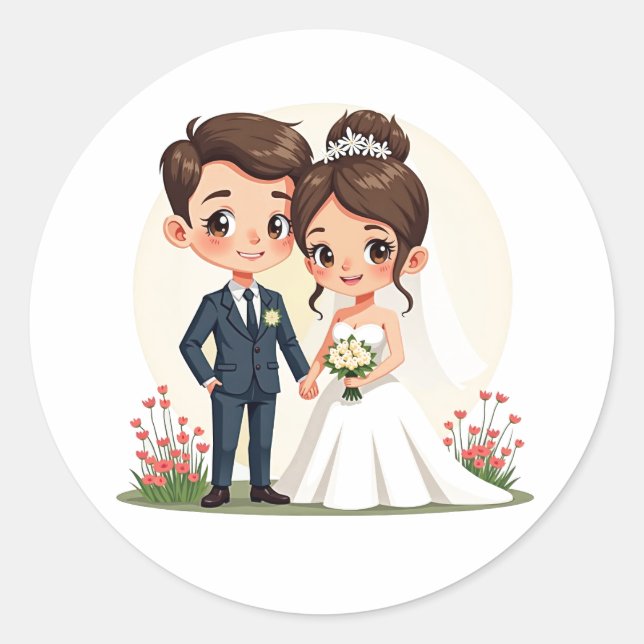 Charming Wedding Couple Stickers (Vorderseite)