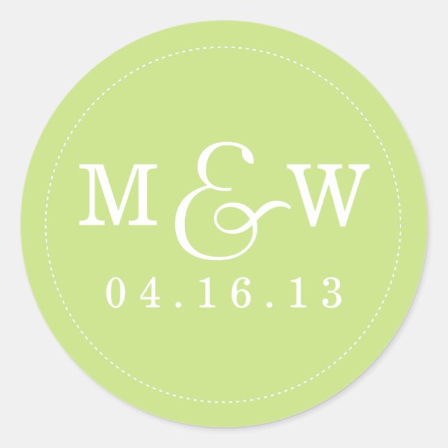Charming Wedding Monogram Sticker - Limon (Vorderseite)