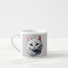 Charming White Cat Espressotasse