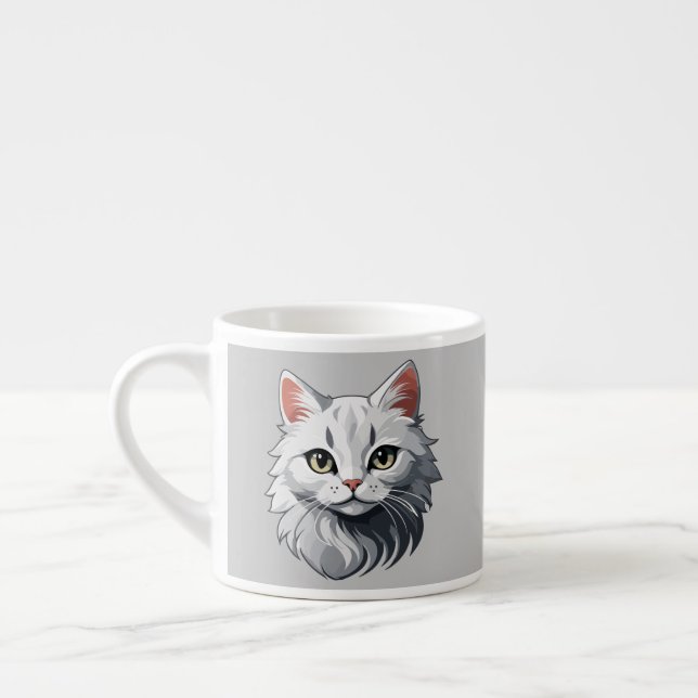 Charming White Cat Espressotasse (Links)