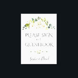 Charming White Cream Floral Gästebuchunterschrift Leinwanddruck<br><div class="desc">Charmantes Design mit weißer Creme. Es ist mit wunderschönen,  weißen,  cremefarbenen Blume,  einem blumengeschmückten Unterteil,  die alle auf weißem Hintergrund gehalten sind,  ausgestattet. Verwenden Sie das Tool Anpassen,  um Ihre Informationen hinzuzufügen. Für passende Artikel besuchen Sie bitte meine Delicate White Blume Collection.</div>