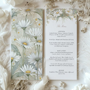 Charming Wild Daisy Wedding Menü Delikatessen Flor Einladung