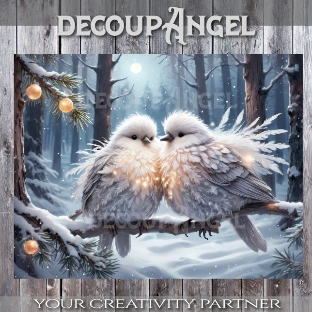 Charming Winter Birds - Dekoupage - Seidenpapier (Von Creator hochgeladen)