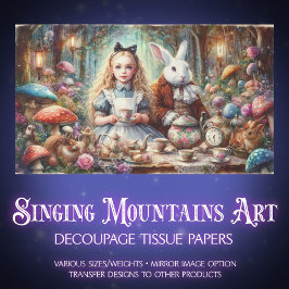 Charming Wonderland Tea Scene Crafting Decoupage Seidenpapier
