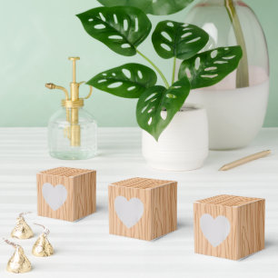 Charming Wood Pattern Celebration Herz Geschenkschachtel