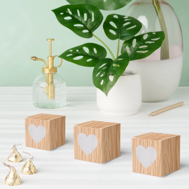 Charming Wood Pattern Celebration Herz Geschenkschachtel (Zahlreiche)