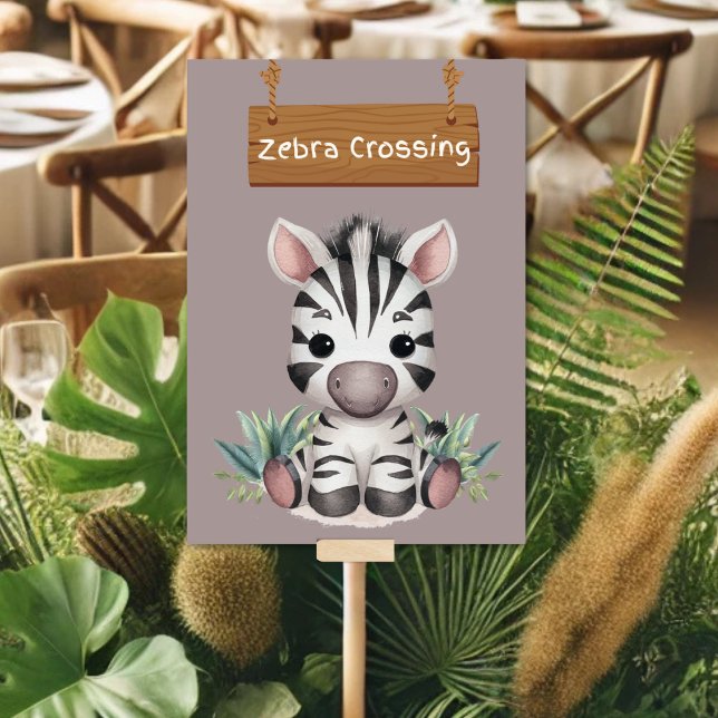 Charming Zebra Crossing Jungle Safari Table Card Tischnummer (Von Creator hochgeladen)