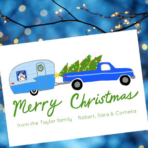 Charminger Weihnachtscamper Vintage-Wohnwagen RV W Feiertagskarte