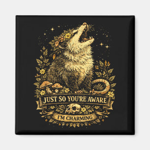 Charmvoll lustiger Opossum floral Folklore Vintage Magnet