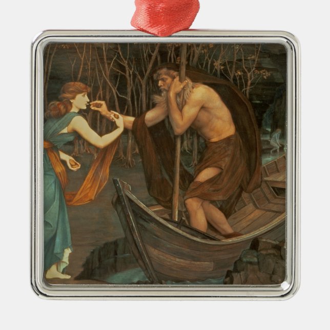 Charon und Psyche Silbernes Ornament (Vorne)