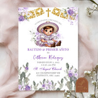 Charra Lila Rose Mexican Bautizo Y Primer Anito