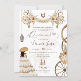 Charro Floral Boho Rustic Country Quinceanera Invi Einladung