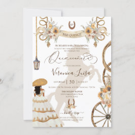 Charro Floral Boho Rustic Country Quinceanera v2 Einladung