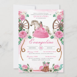 Charro Quinceanera, der verzauberte Rosengarten-We Einladung