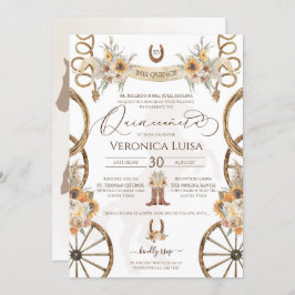 Charro Sunflower Country Rustikale Quinceanera Einladung