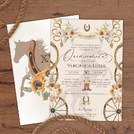 Charro Sunflower Country Rustikale Quinceanera Einladung