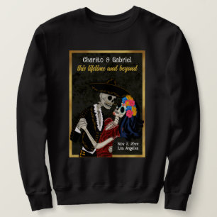 Charro und Catrina Sugar Skulls Black Sweatshirt