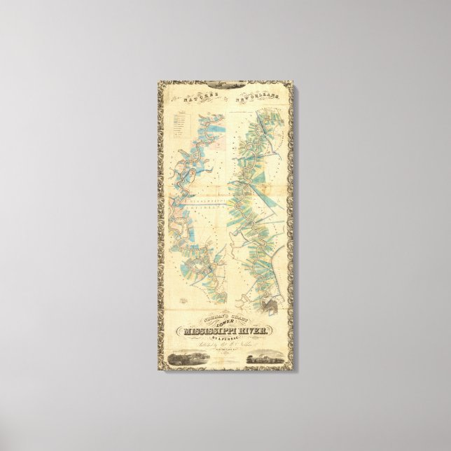 Chart of The Lower Mississippi River Leinwanddruck (Vorderseite)