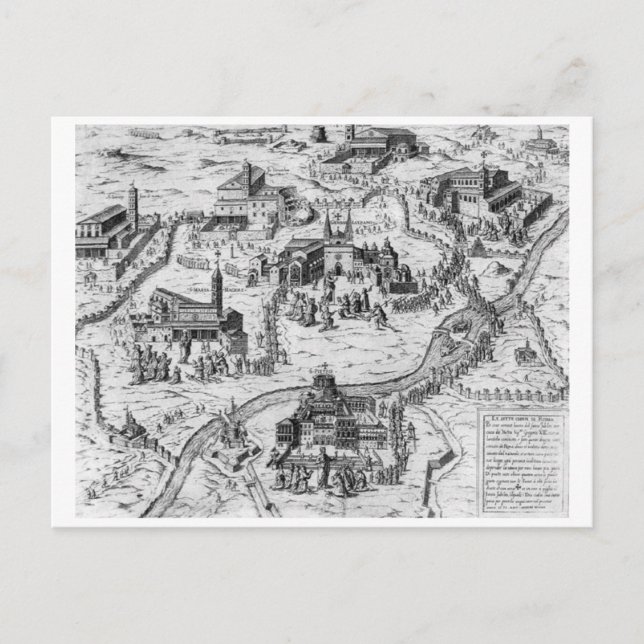 Charta Postalis Indulgentiae 7 Ecclesiarum Urbis Postkarte (Vorderseite)