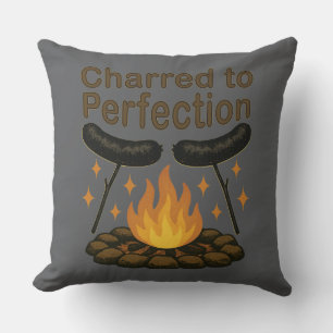 Charted to Perfection Funny Campfire Hot Dog Kissen