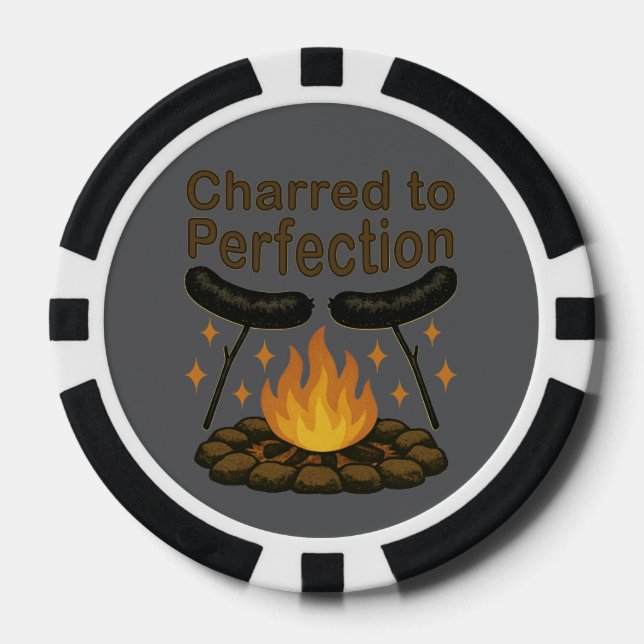 Charted to Perfection Funny Campfire Hot Dog Pokerchips (Vorderseite)