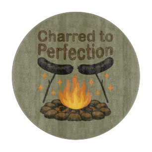 Charted to Perfection Funny Campfire Hot Dog Schneidebrett