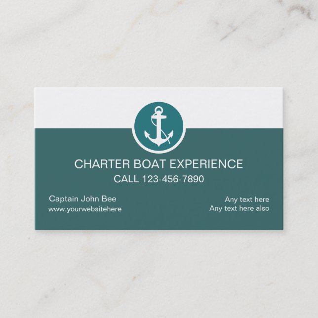 Charter Boat Business Cards Visitenkarte (Vorderseite)