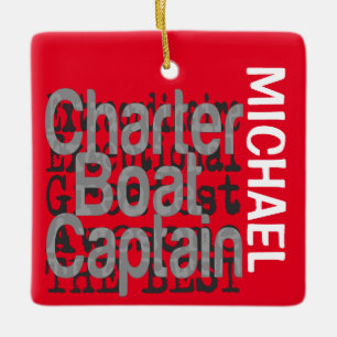 Charter Boat Captain Extraordinaire CUSTOM Keramikornament