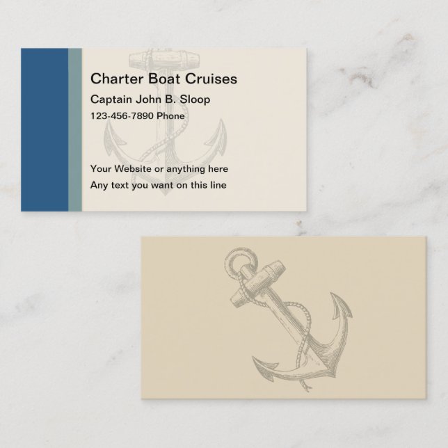 Charter-Boots-Visitenkarten Visitenkarte (Vorne/Hinten)