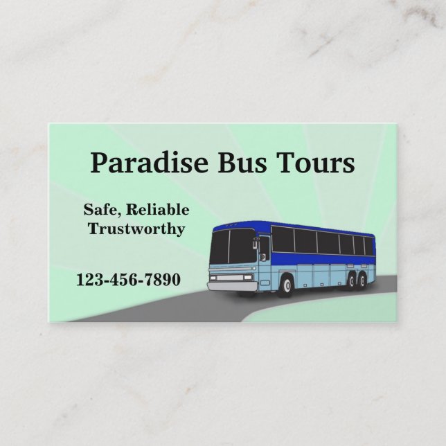Charter Bus Business Card Visitenkarte (Vorderseite)