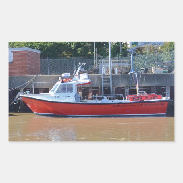 Charterschiff Hoher Flyer Rechteckiger Aufkleber (Vorderseite)