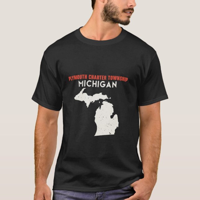 Charterstadt Plymouth Michigan USA Staat Ameri T-Shirt (Vorderseite)