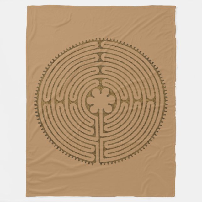 Chartres Labyrinth antiker Stil + Ihre Ideen Fleecedecke (Vorderseite)
